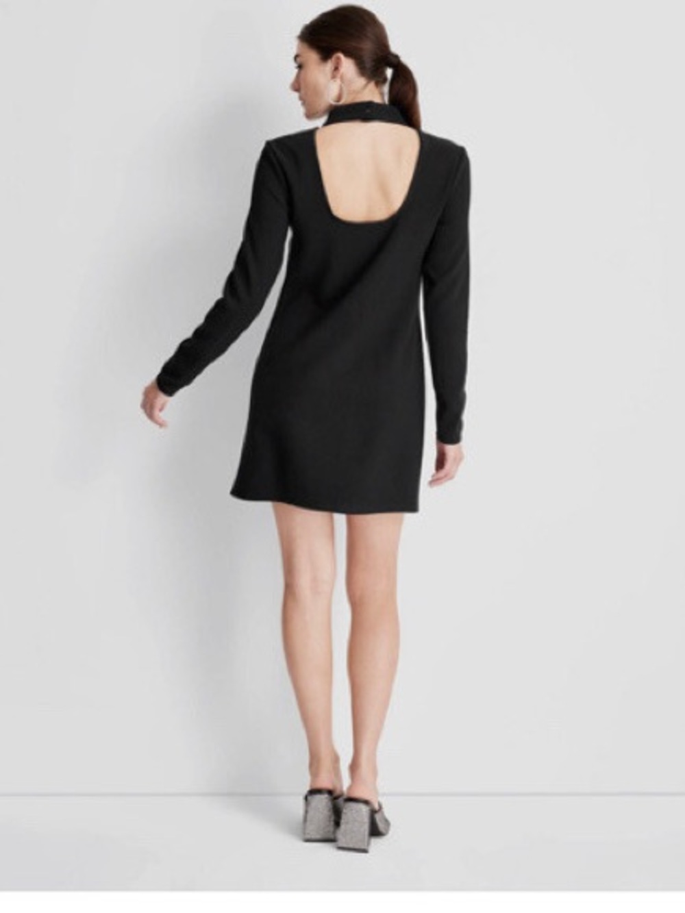 Future Collective Kahlana Barfield Brown Black Mock Neck Mini Dress Size XS NWT